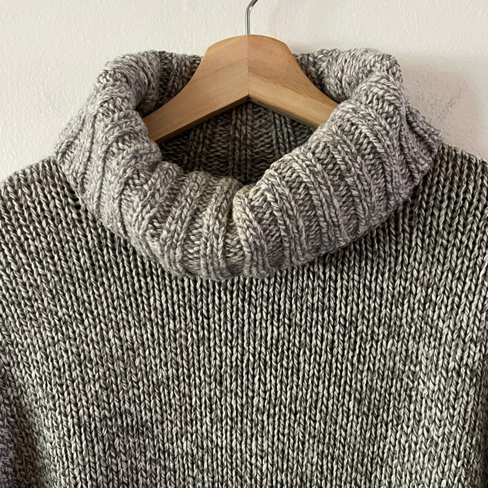 Trovata Birds of Paradis Lambswool Chunky Knit Turtleneck Sweater Gray size XS - Picture 2 of 12